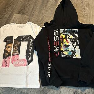 Messi Kids Sweatshirt and T-Shirt Set - Black and White